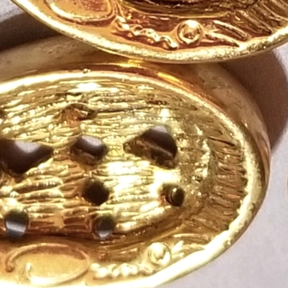 Oscar De La Renta Gold Plated Vintage Stud Earrings - Picture 6 of 8